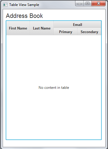 Table with nested columns